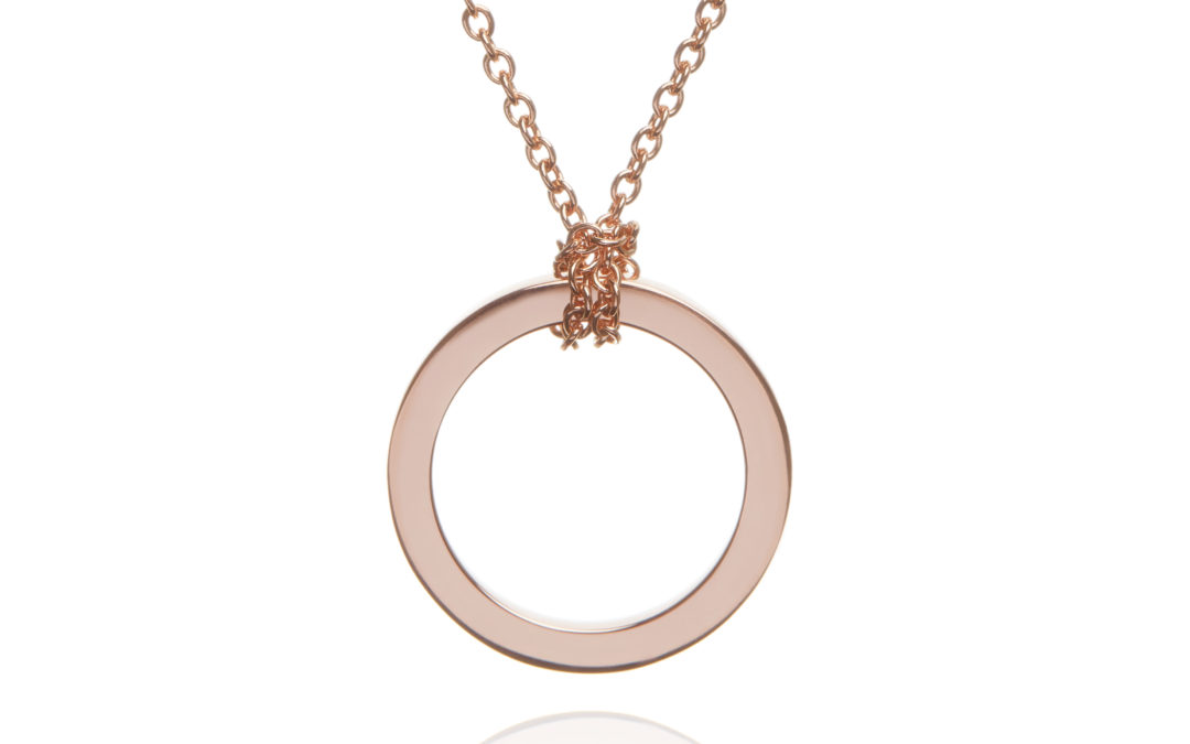 9ct rose gold circle pendant