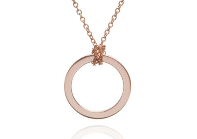 9ct rose gold circle pendant