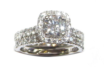 Platinum diamond set wedding ring