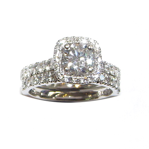 Platinum diamond set wedding ring