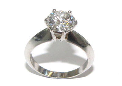 platinum single stone diamond ring