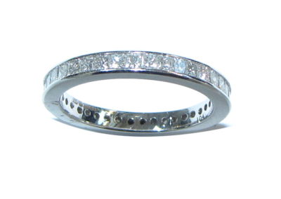 18ct white gold full channel set eternity ring