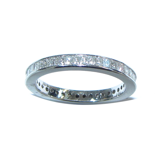 18ct white gold full channel set eternity ring