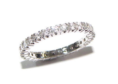 18ct white gold full claw set eternity ring