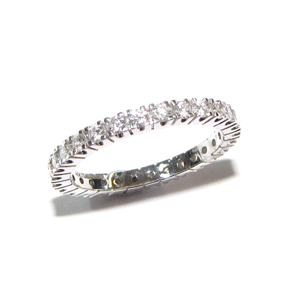 18ct white gold full claw set eternity ring