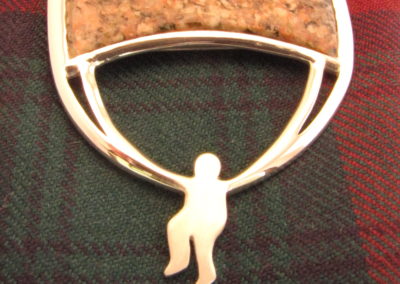 Silver paraglider kilt pin