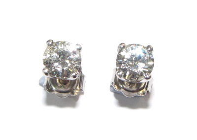 9ct white gold diamond stud earrings