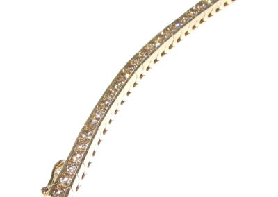 14ct yellow gold and diamond tennis line bracelet