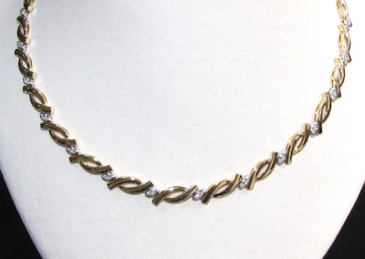 18ct yellow and white gold diamond necklace