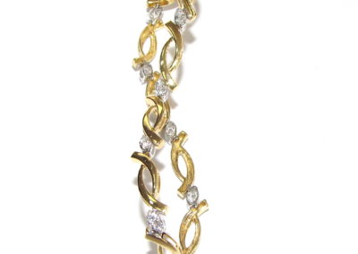 18ct yellow and white gold diamond bracelet