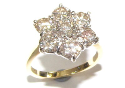 18ct yellow and white gold 7 stone diamond ring