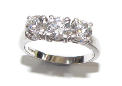 Platinum 3 stone diamond ring