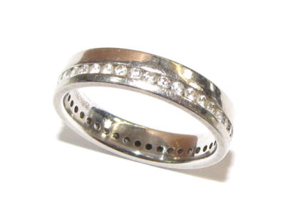 18ct white gold full channel set diamond wedding ring