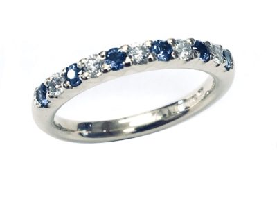 sapphire and diamond claw set eternity ring