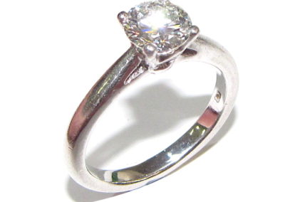 Platinum solitaire diamond ring