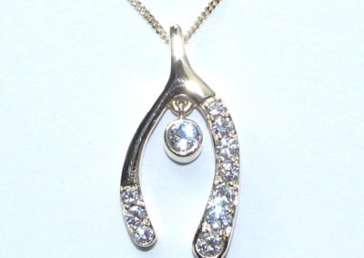 diamond wishbone pendant