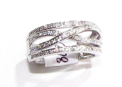 18ct White Gold Sparkling Lines Diamond Ring