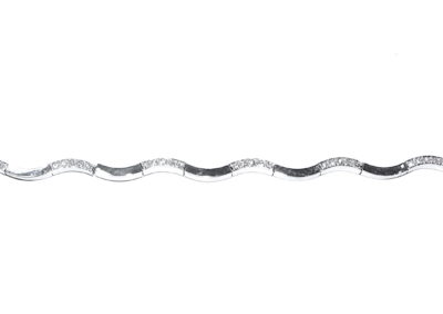 9ct White Gold Diamond Wave Bracelet