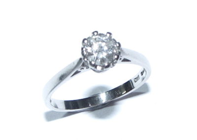 Platinum Single Diamond Ring