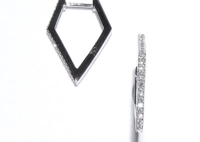 9ct White Gold Geometric DIamonds Hoops