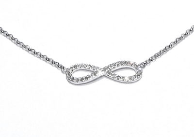 9ct White Gold Diamond Infinity Pendant