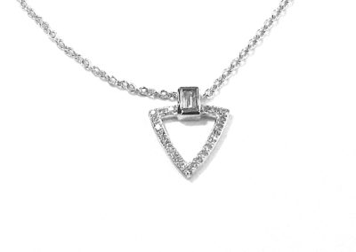 9ct White Gold Diamond Pendant