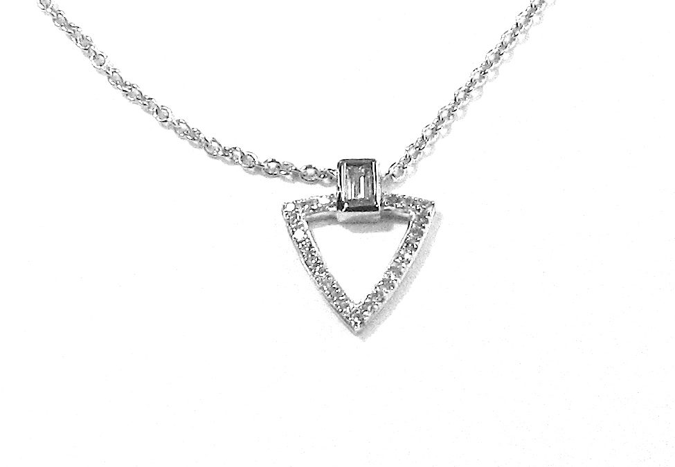 9ct White Gold Diamond Pendant