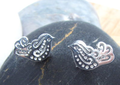 silver bird earrings