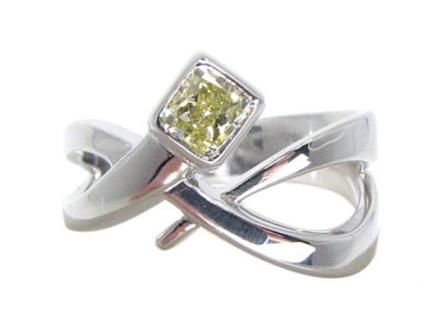 platinum yellow diamond ring