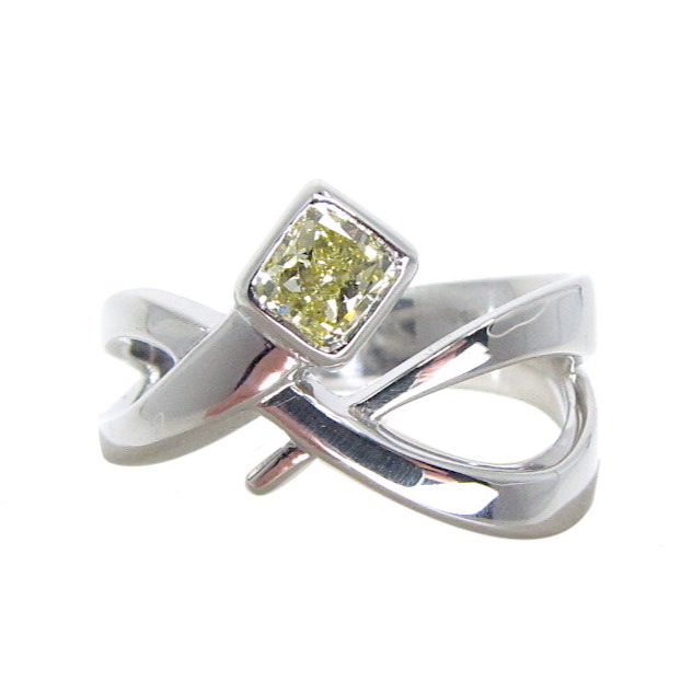 platinum yellow diamond ring
