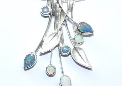 Silver and opal pendant