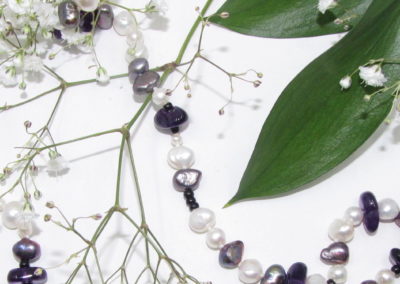 Freshwater pearl and amethyst necklace