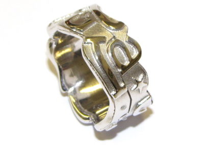 white gold jigsaw ring