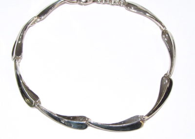 Silver elongated drop bracelet