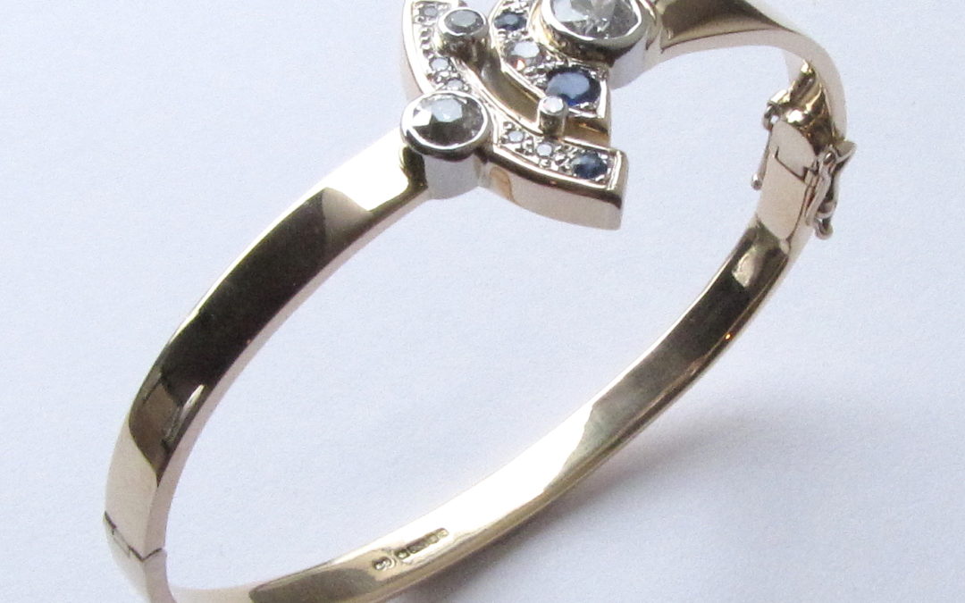 Sapphire and diamond bangle