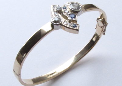 Sapphire and diamond bangle