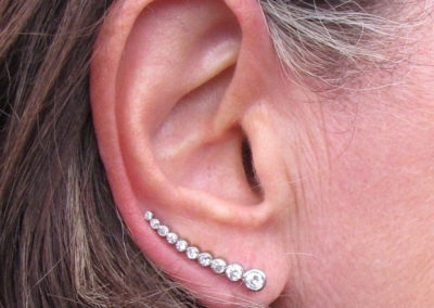 18ct white gold diamond ear climbers