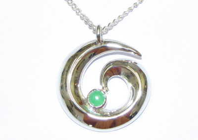 silver and jade pendant