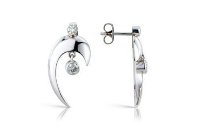 18ct white gold and diamond movement and light earrings