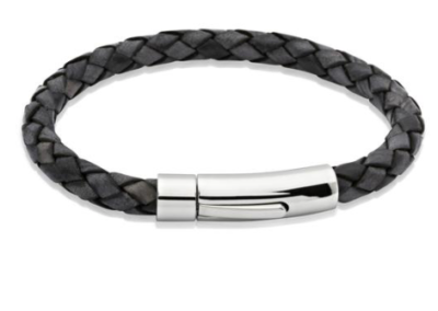 leather and stainless steel bracelet