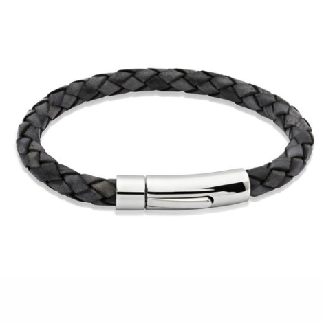 leather and stainless steel bracelet