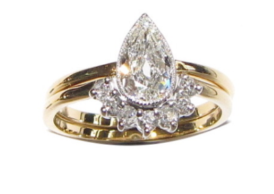 fitted wedding ring – pear shape