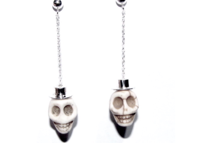 Silver skull earrings