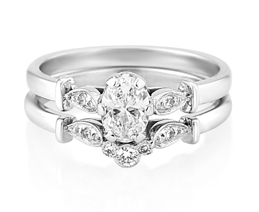 Future vintage engagement and wedding rings