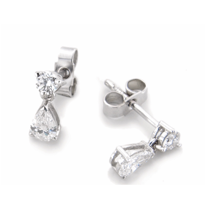 18ct white gold diamond drop earrings