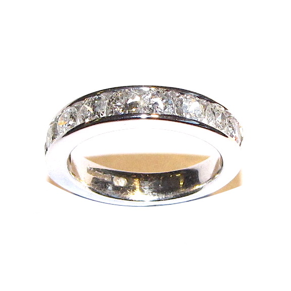 18ct white gold channel set wedding ring